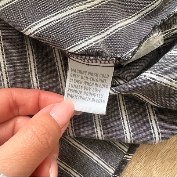 Foxcroft For Appleseeds Womens 18W Shaped Wrinkle Free Striped Long Sleeve Shirt - Picture 7 of 9